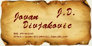 Jovan Divjaković vizit kartica